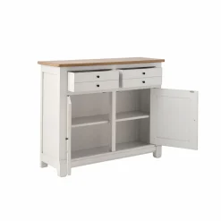 Desserte bois massif 2 portes 2 tiroirs Embellie - Blanc