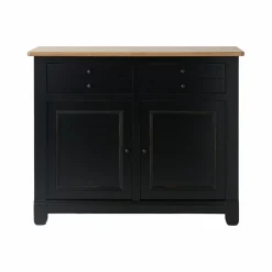 Desserte bois massif 2 portes 2 tiroirs Embellie - Noir