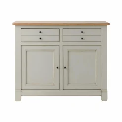 Desserte bois massif 2 portes 2 tiroirs Embellie - Grège