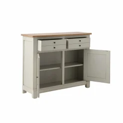 Desserte bois massif 2 portes 2 tiroirs Embellie - Grège