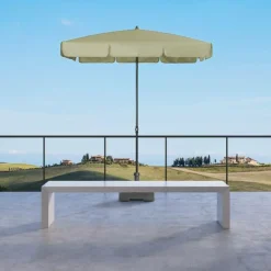 DOPPLER Parasol Rectangulaire 185 x 120 cm Sunline en Acier - Beige Nature
