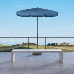 DOPPLER Parasol Rectangulaire 185 x 120 cm Sunline en Acier - Bleu Marine