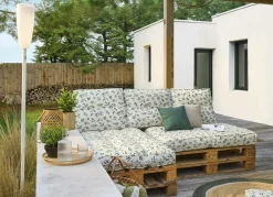 Dossier coussin palette recyclé Heva - Feuillage