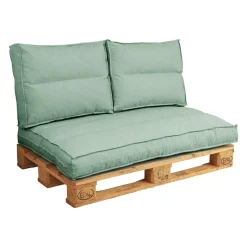 Dossier coussin palette recyclé Heva - Vert Eau