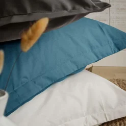 Drap coton bio Fil & Sens - Bleu Minéral - 240 x 300 cm