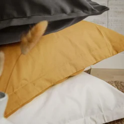 Drap coton bio Fil & Sens - Jaune Curry - 240 x 300 cm