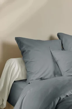 Drap housse coton lin Valentine - Orage - 140 x 190 cm