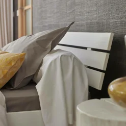 Drap housse grand bonnet 40cm percale bio Elise - Blanc - 140 x 190 cm