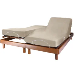 Drap housse lit de relaxation coton bio Fil & Sens - Lin - 2 x 70 x 190 cm