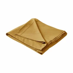 Drap plat coton lin Valentine - Curry - 240 x 300 cm