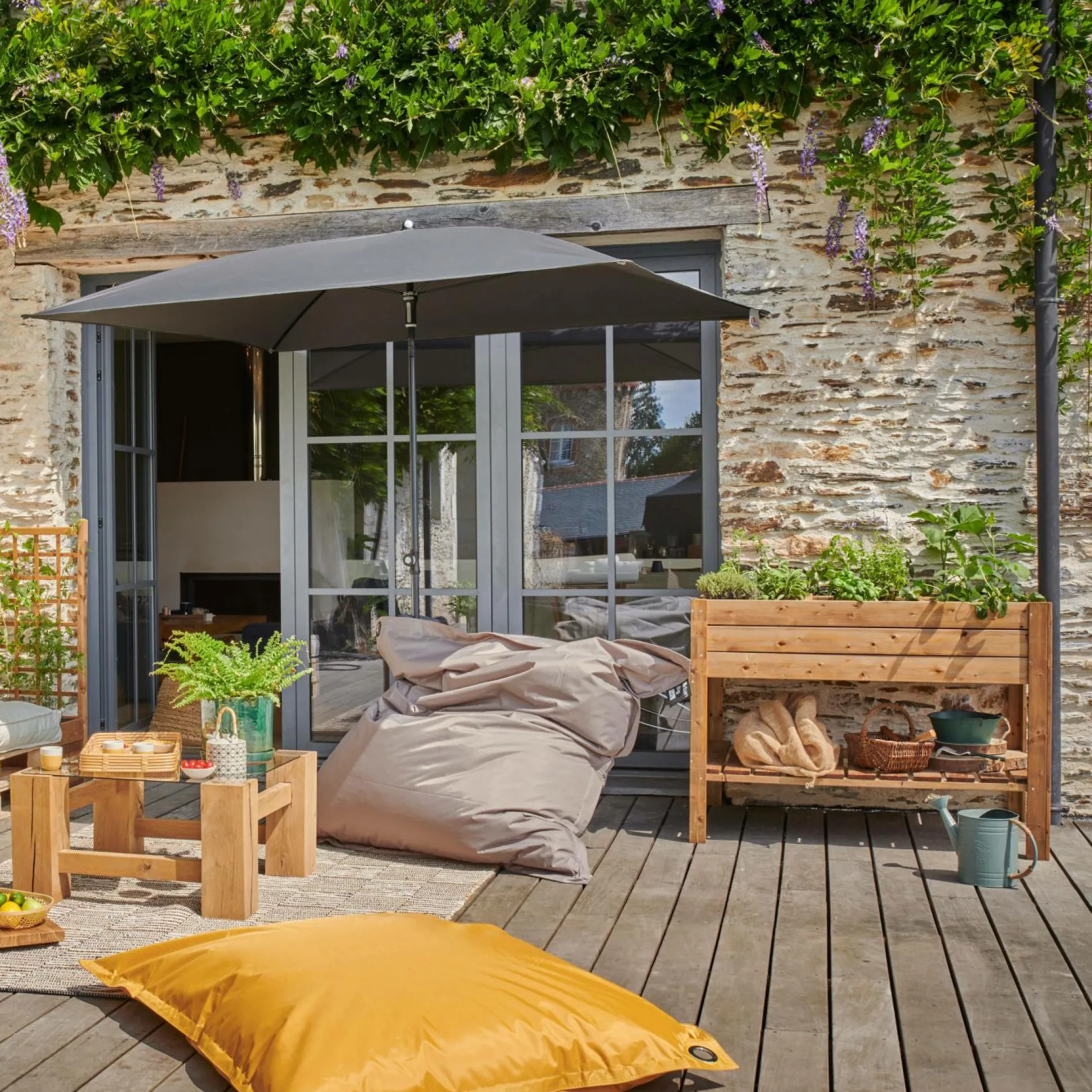 EKJU Table Potagère sur Pieds en Bois Elga