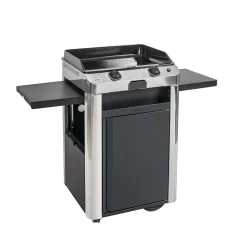 ENO Ensemble Plancha Fusion Gaz 60 et Chariot - Acier Gris/Inox