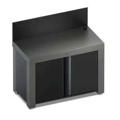 ENO Meuble de Cuisine pour Plancha 120 x 60 cm Félix en Acier Gris et Noir