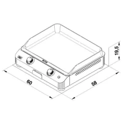 ENO Plancha Fusion Gaz 60 en Inox
