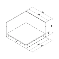 ENO Plateau d'Angle pour Cuisine d'Extérieur Modulo en Acier Gris Cargo et Noir