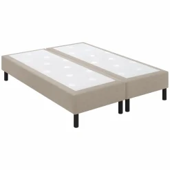 EPEDA Ensemble 5 en 1 Boxspring Enchanteur - Lin - 2 x 100 x 200 cm