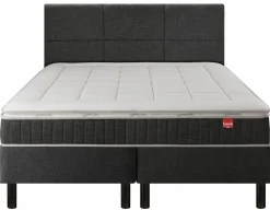EPEDA Ensemble 5 en 1 Boxspring Enchanteur - Gris - 2 x 100 x 200 cm