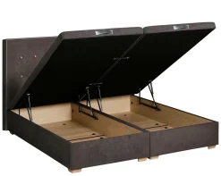 EPEDA Sommier coffre 34 cm Hercule - Gris Béton - 2 x 90 x 200 cm