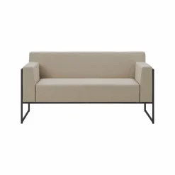 EREME Canapé 2 Places Ruben en Acier et Tissu Recyclé - Etain / Papyrus