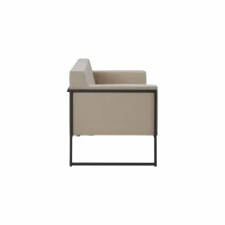 EREME Canapé 2 Places Ruben en Acier et Tissu Recyclé - Etain / Papyrus