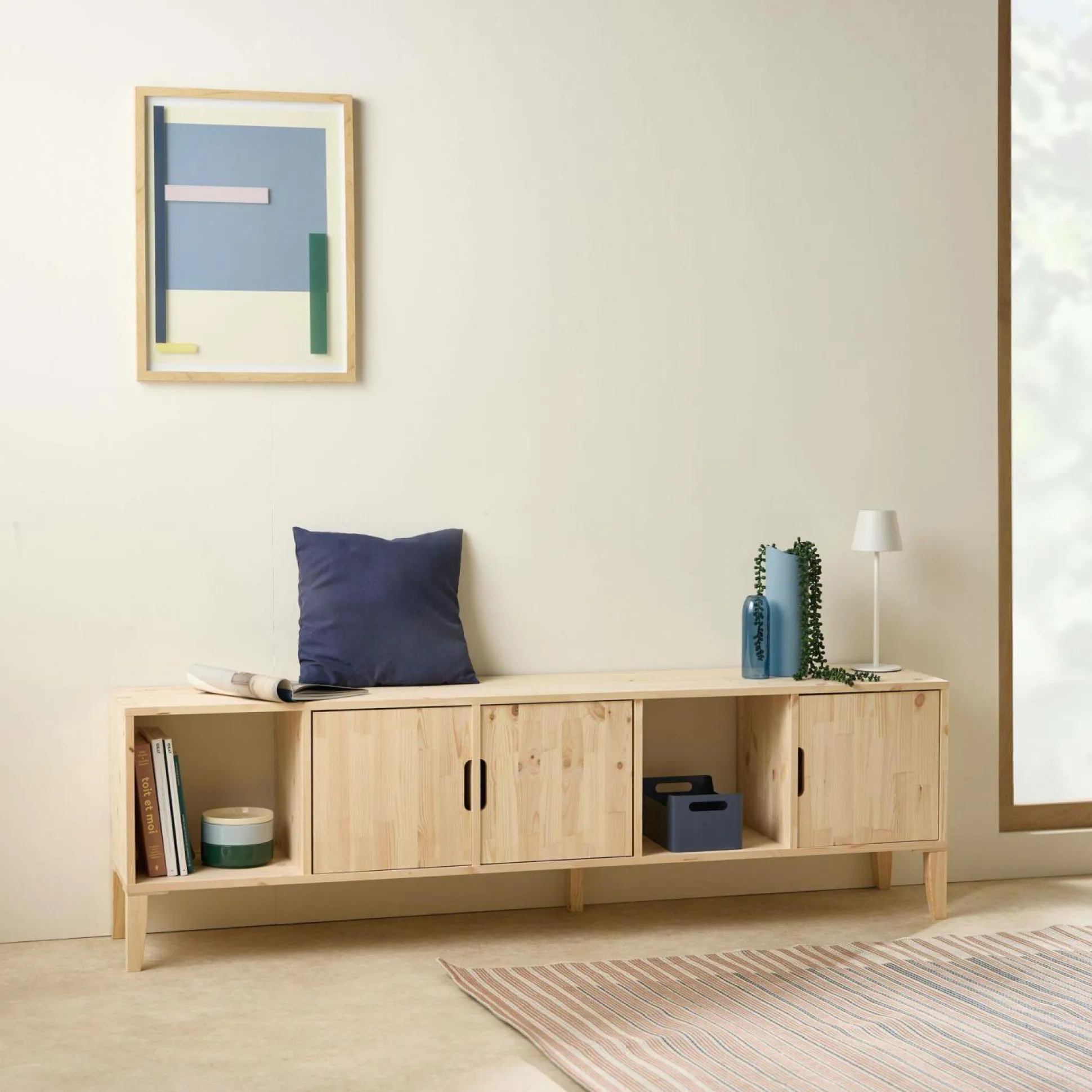 Etagère bois massif 5 cases Elio