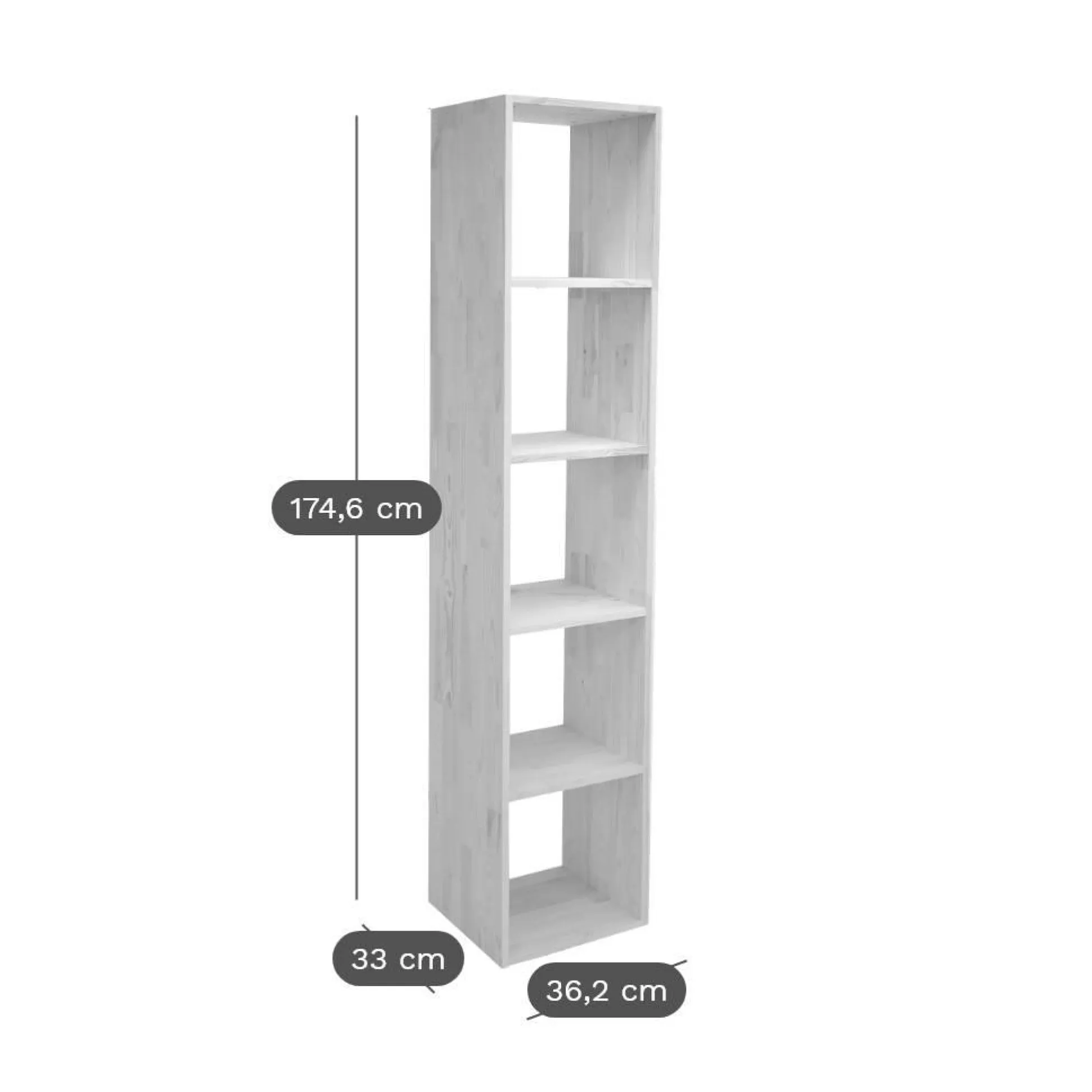 Etagère bois massif 5 cases Elio