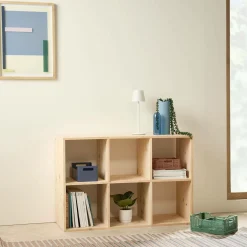 Etagère bois massif 2x3 cases Elio