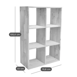 Etagère bois massif 2x3 cases Elio