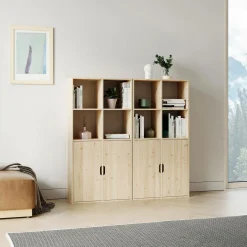 Etagère bois massif 4x4 cases Elio