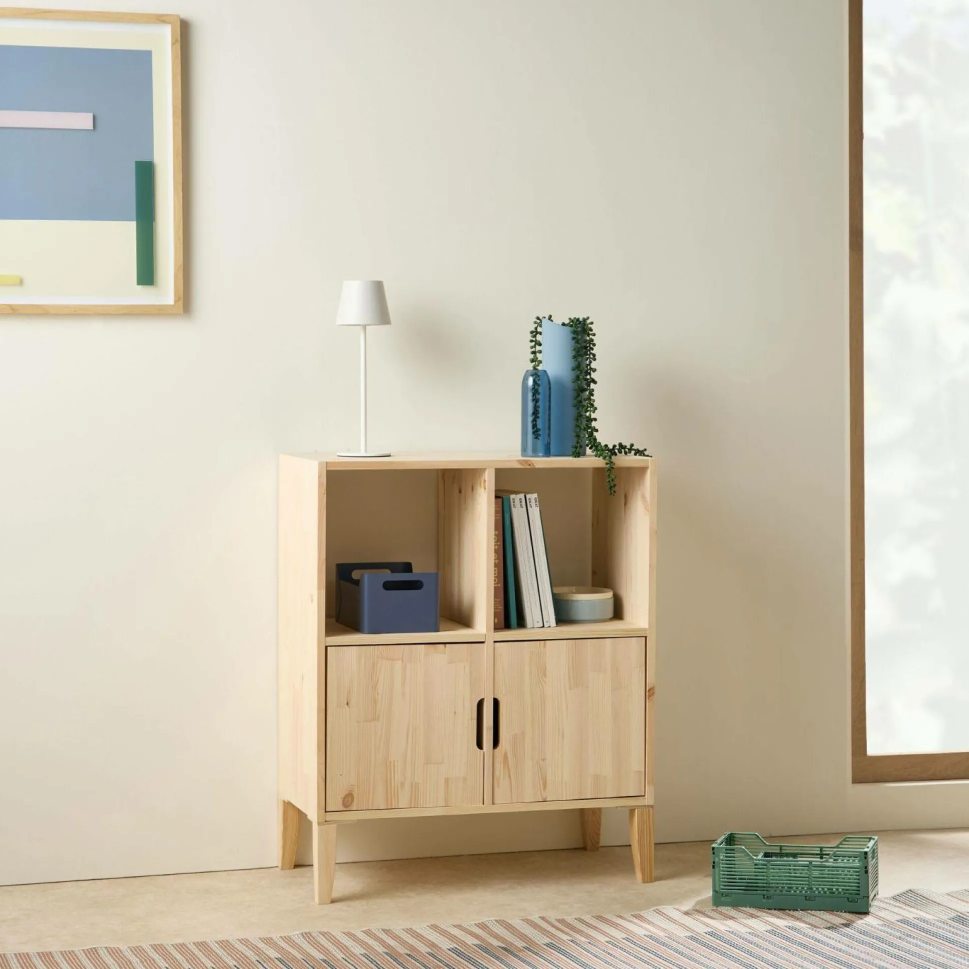 Etagère bois massif 2x2 cases Elio