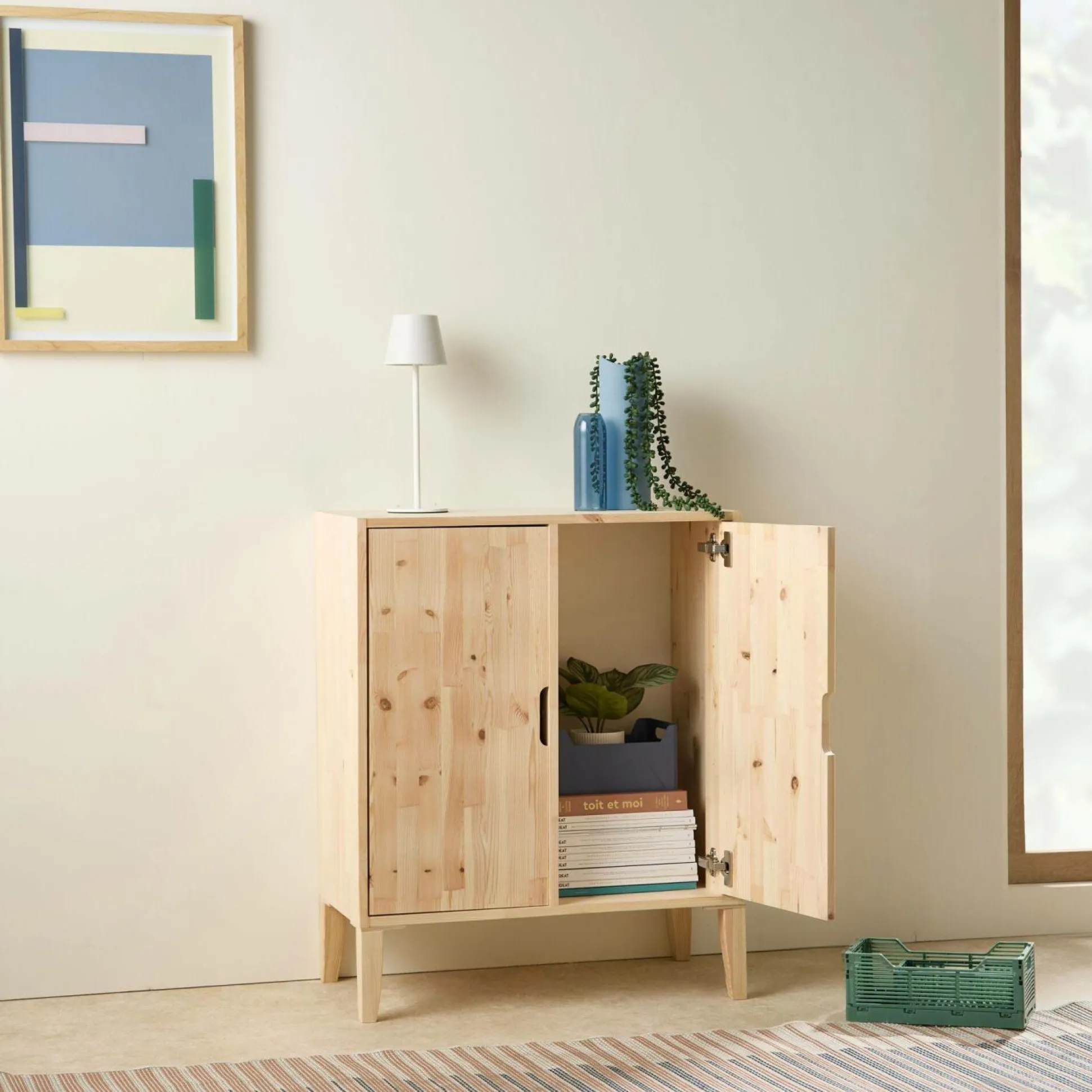 Etagère bois massif 2x2 cases Elio