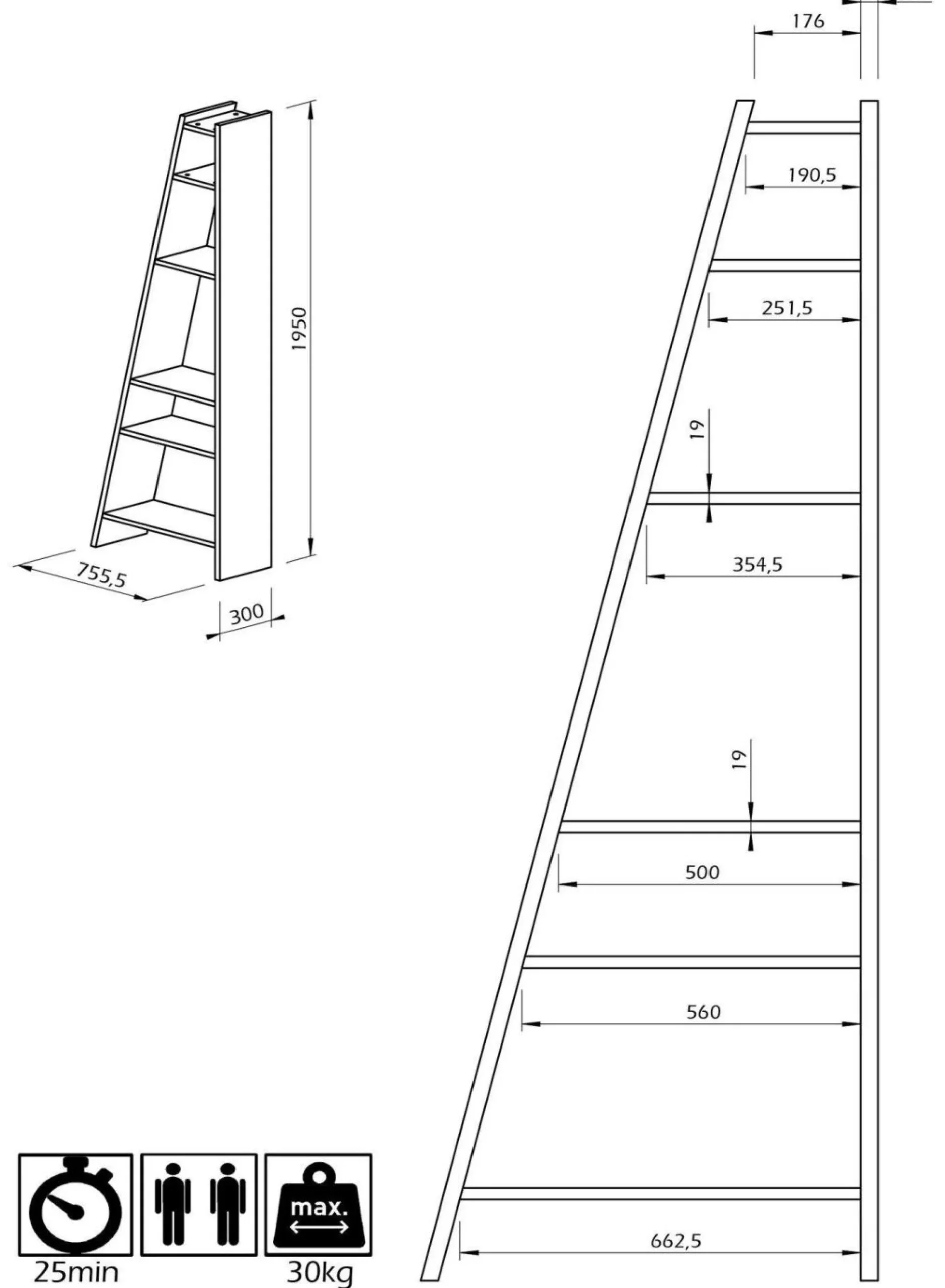 Etagère Delta 1 - Noir