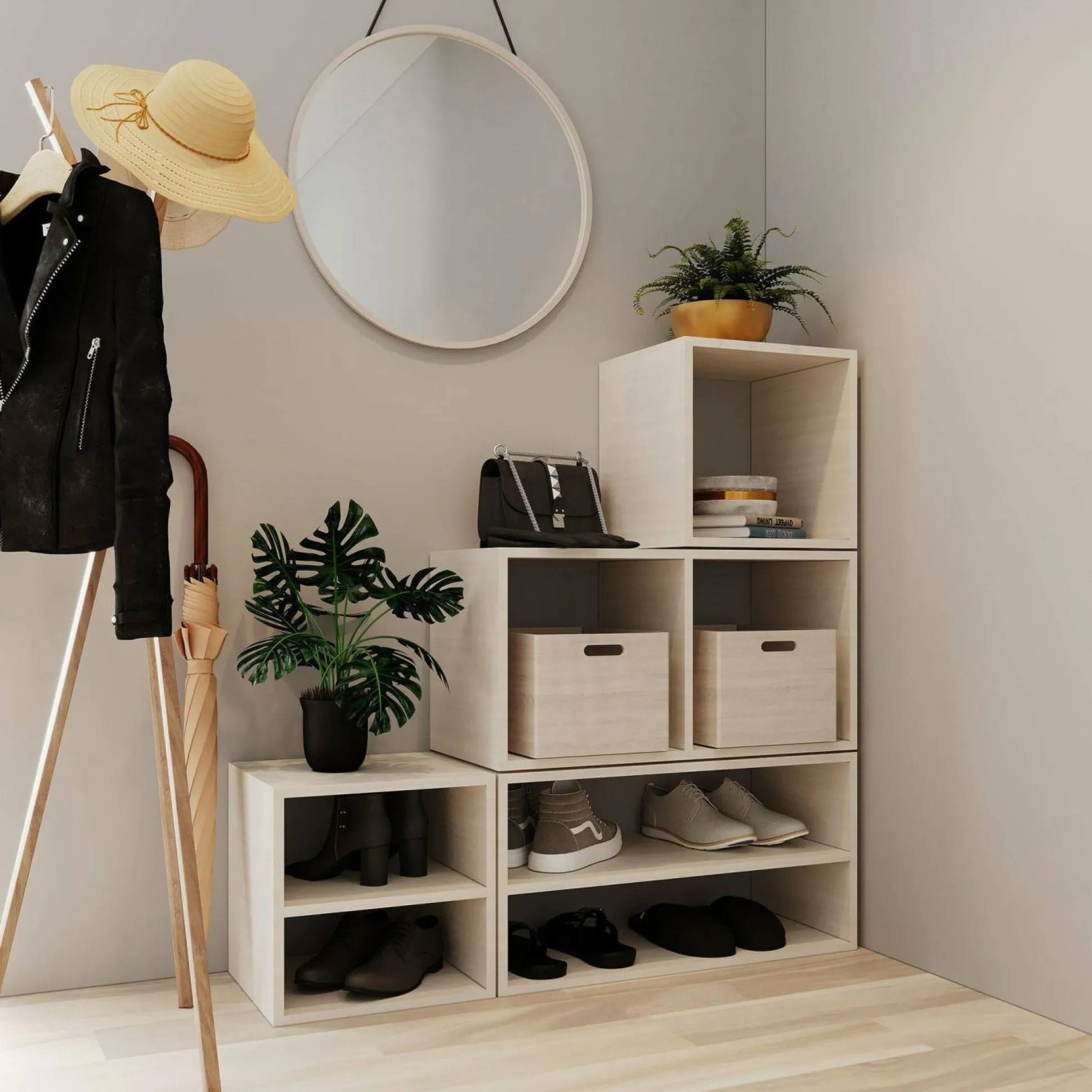 Etagère escalier bois massif petite version Elio