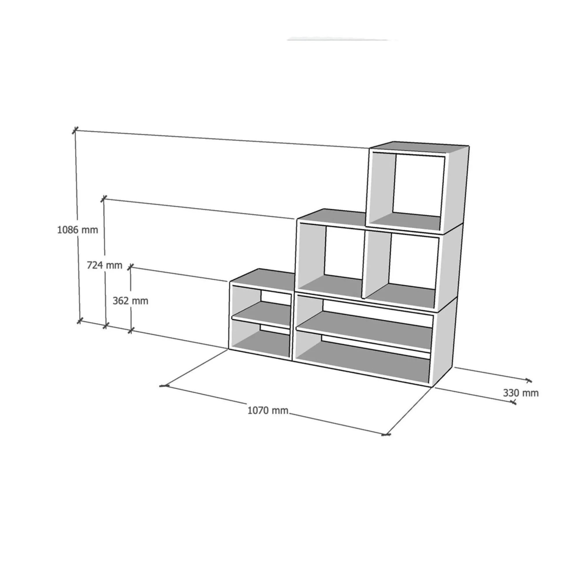 Etagère escalier bois massif petite version Elio