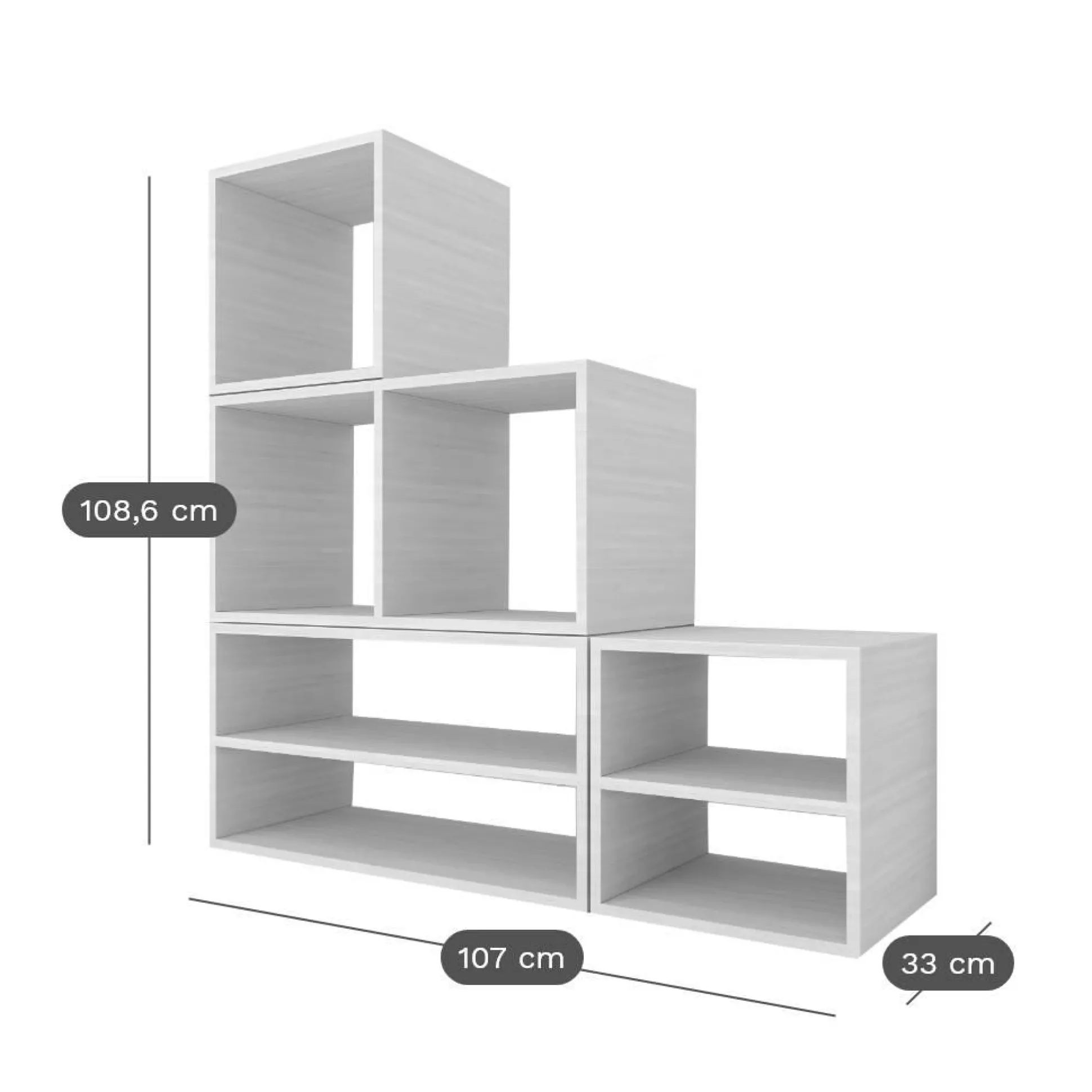 Etagère escalier bois massif petite version Elio