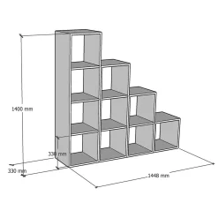 Etagère escalier bois massif moyenne version Elio