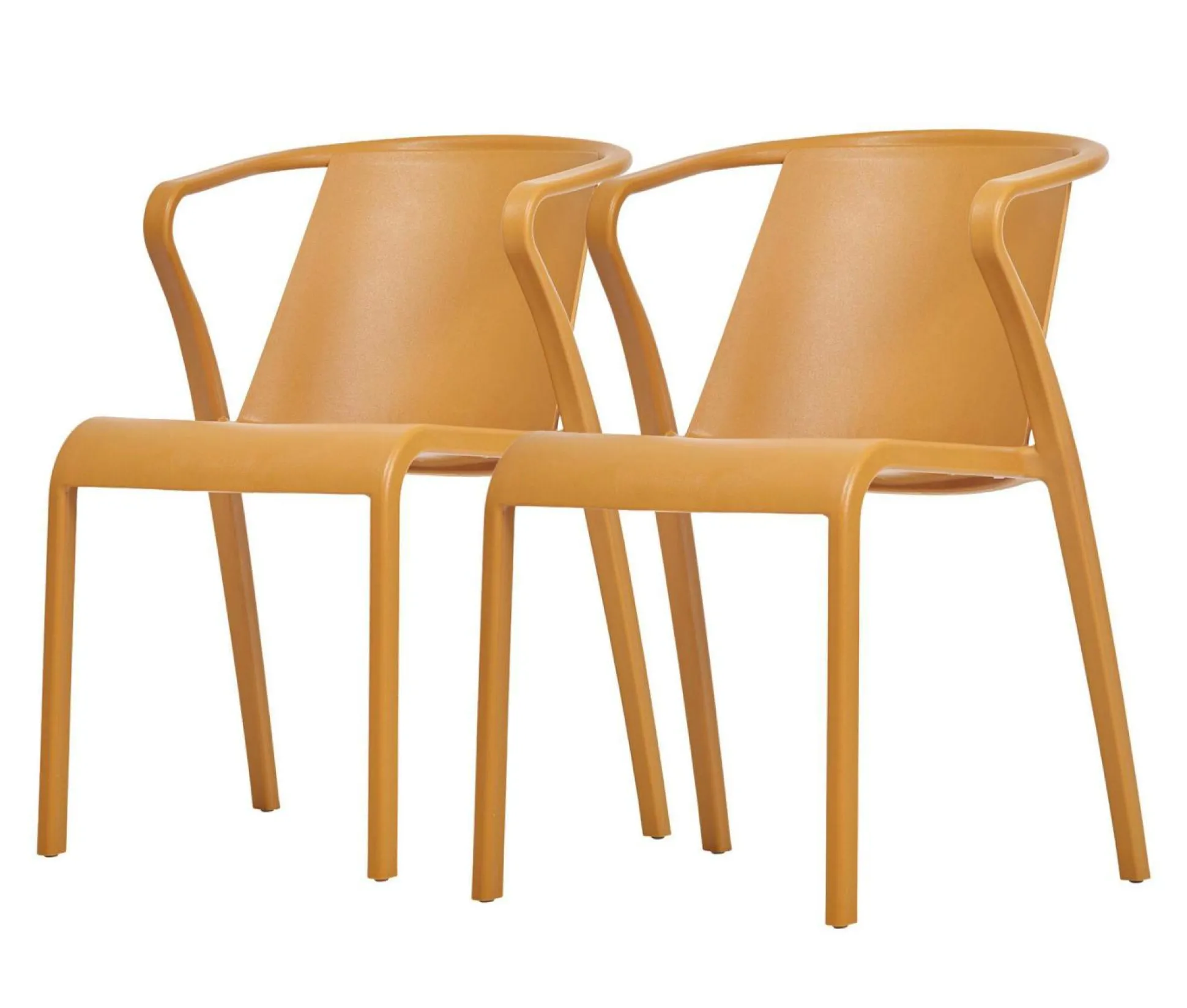 EZPELETA Lot de 2 Fauteuils Empilables Fado - Moutarde