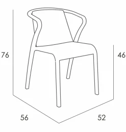EZPELETA Lot de 2 Fauteuils Empilables Fado - Moutarde