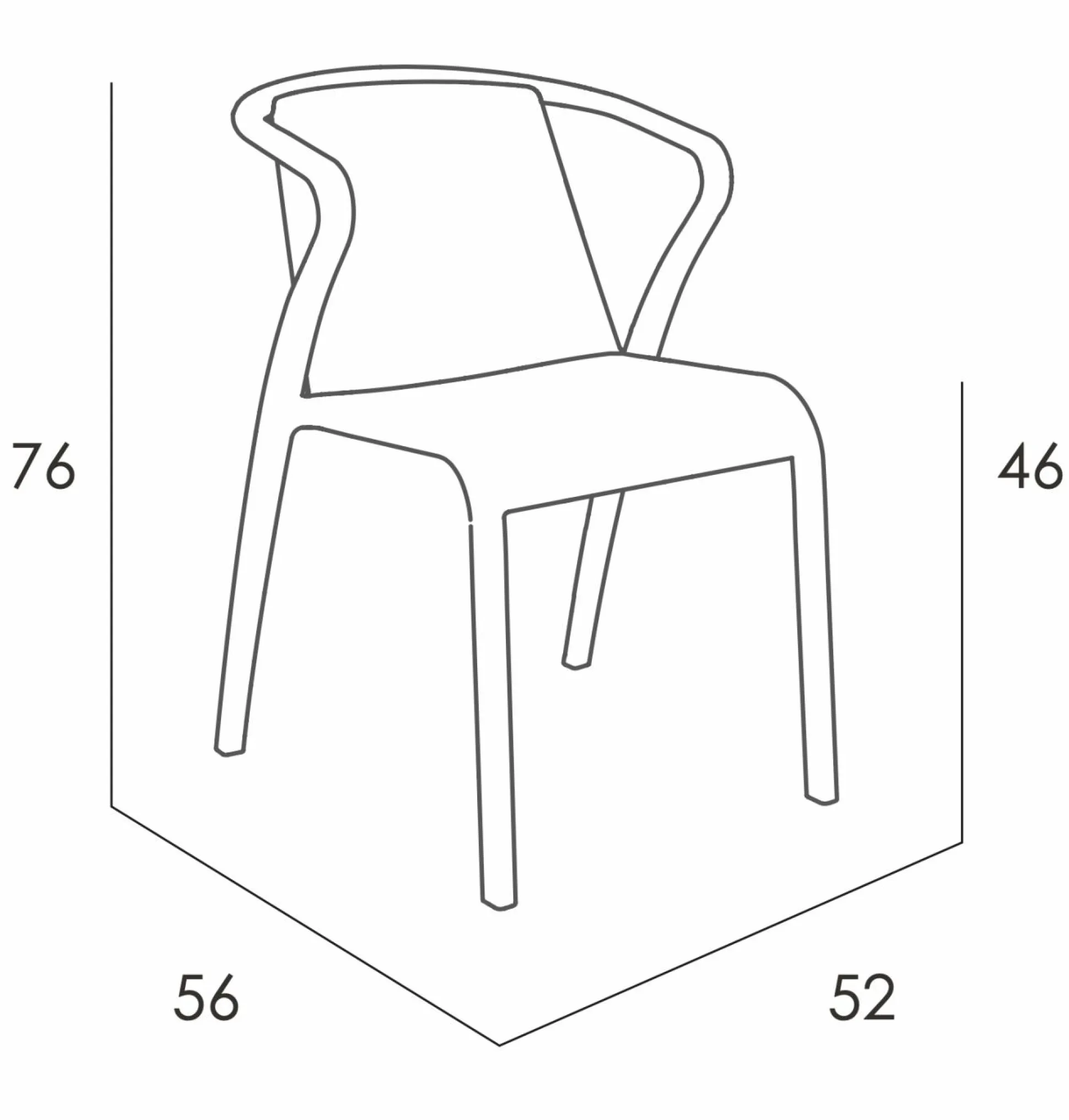 EZPELETA Lot de 2 Fauteuils Empilables Fado - Moutarde