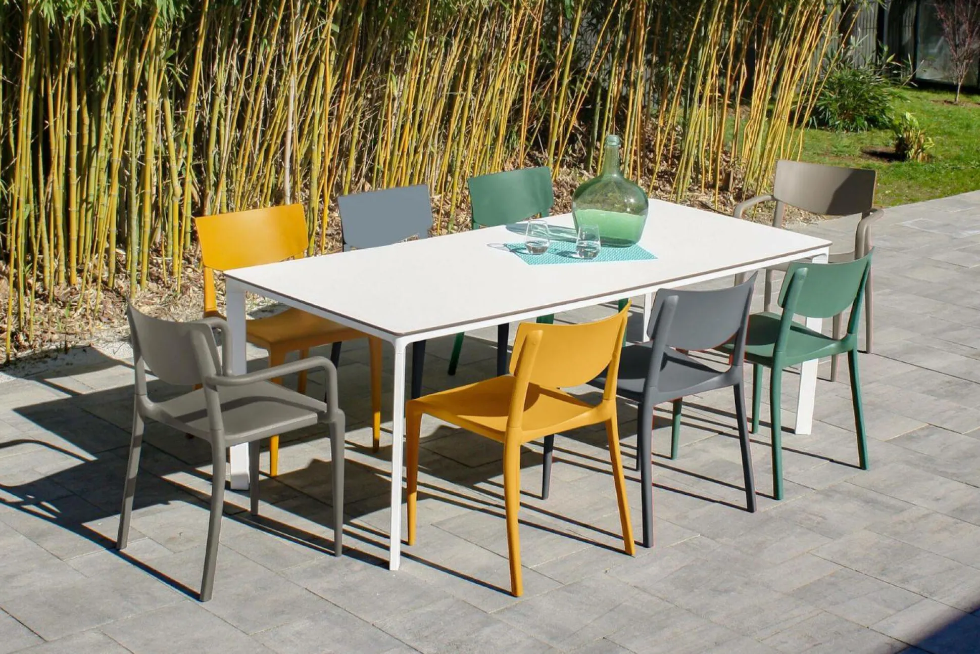 EZPELETA Lot de 2 Fauteuils Empilables Town - Taupe