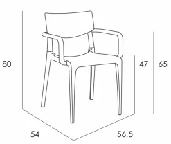 EZPELETA Lot de 2 Fauteuils Empilables Town - Taupe