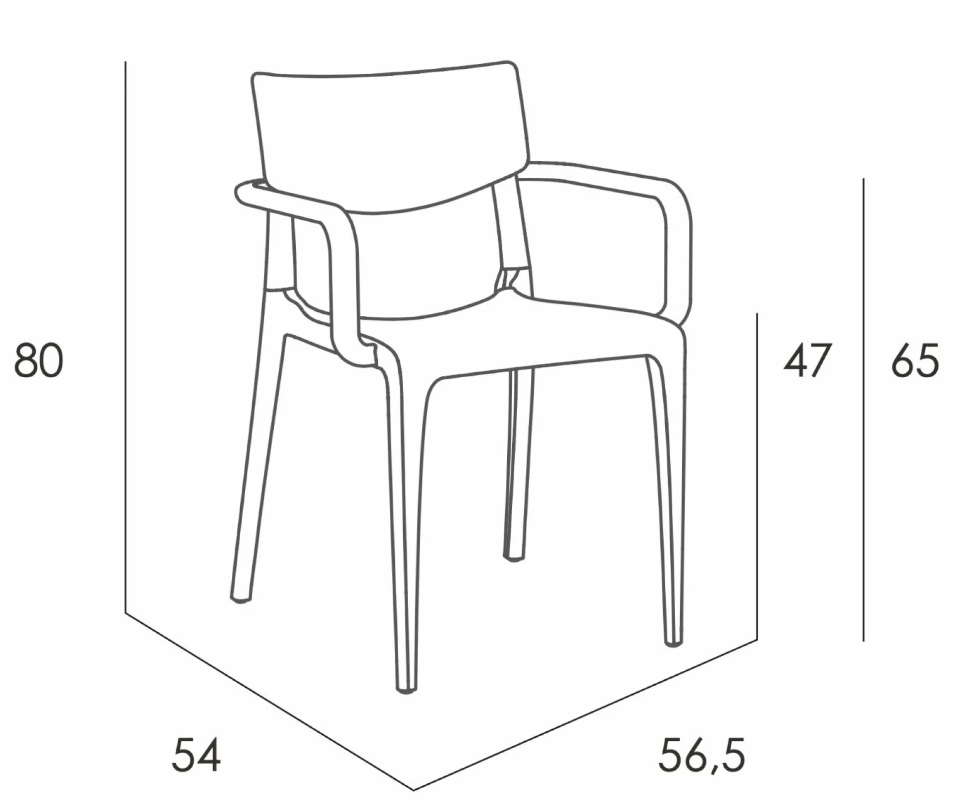 EZPELETA Lot de 2 Fauteuils Empilables Town - Taupe