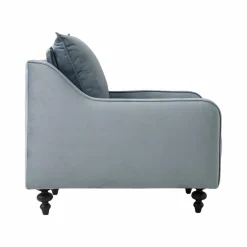 Fauteuil velours Orso - Bleu gris