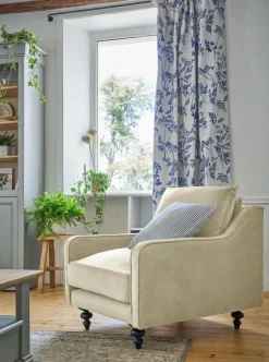 Fauteuil velours Orso - Ecru