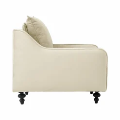 Fauteuil velours Orso - Ecru
