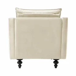 Fauteuil velours Orso - Ecru