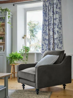 Fauteuil velours Orso - Gris Clair