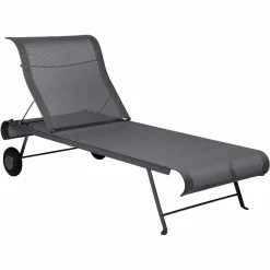 FERMOB Bain de Soleil Pliant Dune en Toile Stéréo et en Acier - Carbone