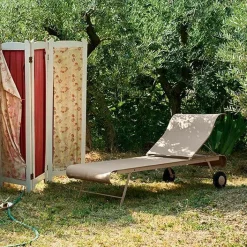 FERMOB Bain de Soleil Pliant Dune en Toile Stéréo et en Acier - Carbone