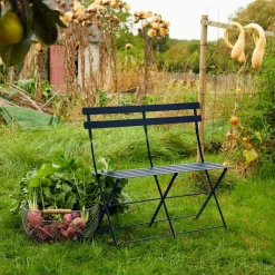 FERMOB Banquette Pliante 2 Places Bistro en Acier - Cerise Noire